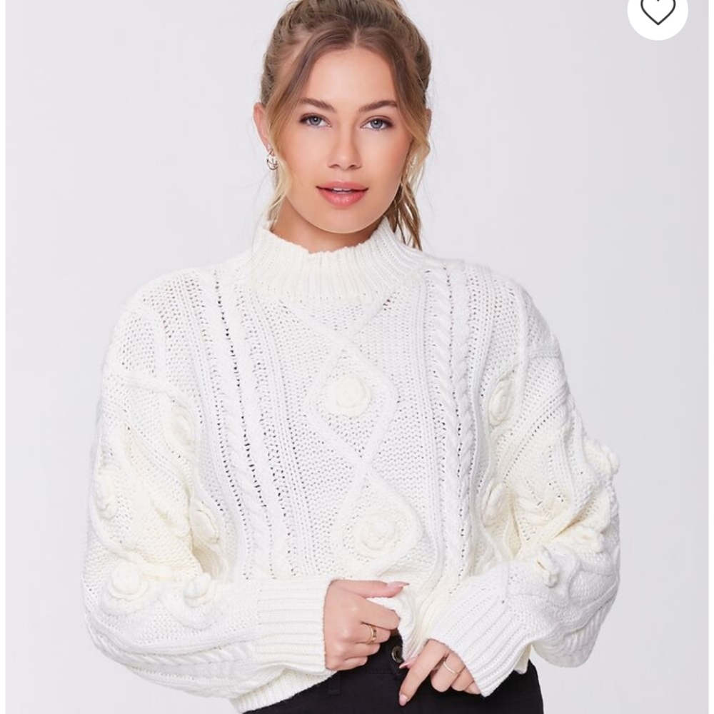 Cable Knit Mock Sweater